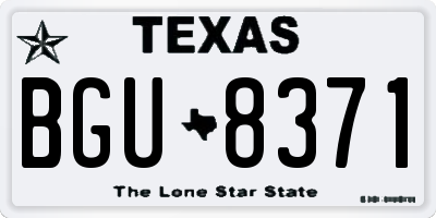TX license plate BGU8371
