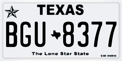 TX license plate BGU8377