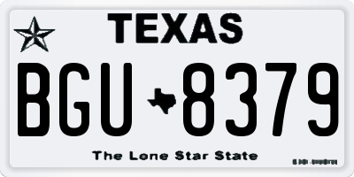 TX license plate BGU8379