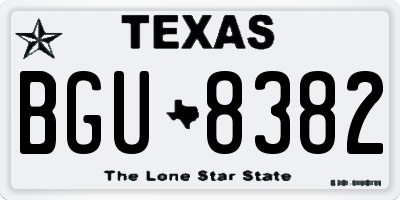 TX license plate BGU8382
