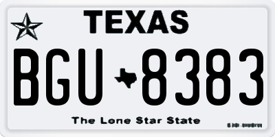 TX license plate BGU8383