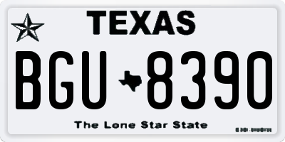 TX license plate BGU8390