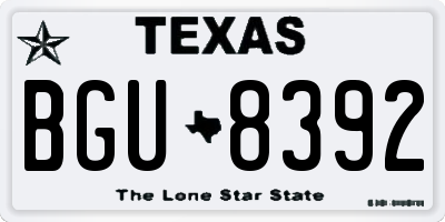 TX license plate BGU8392
