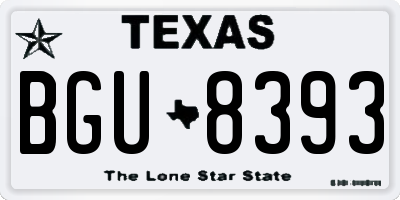 TX license plate BGU8393