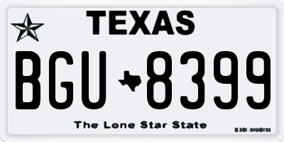 TX license plate BGU8399