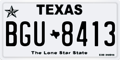 TX license plate BGU8413