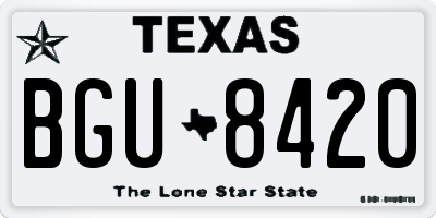 TX license plate BGU8420