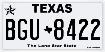 TX license plate BGU8422