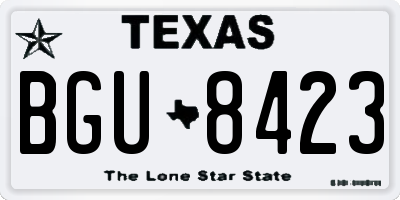 TX license plate BGU8423