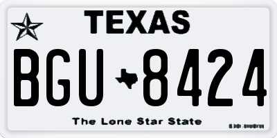 TX license plate BGU8424