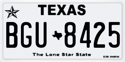 TX license plate BGU8425