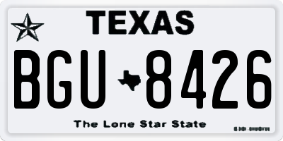 TX license plate BGU8426