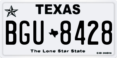 TX license plate BGU8428