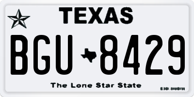 TX license plate BGU8429