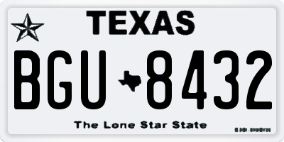 TX license plate BGU8432