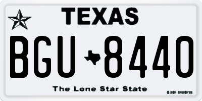 TX license plate BGU8440