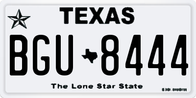 TX license plate BGU8444