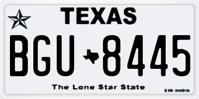 TX license plate BGU8445