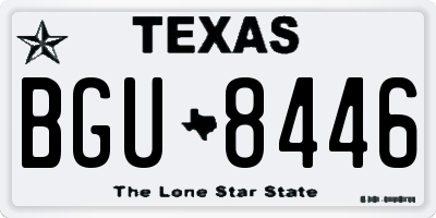 TX license plate BGU8446