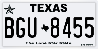 TX license plate BGU8455