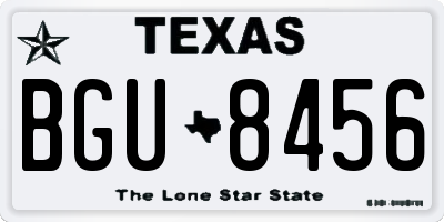 TX license plate BGU8456