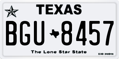 TX license plate BGU8457