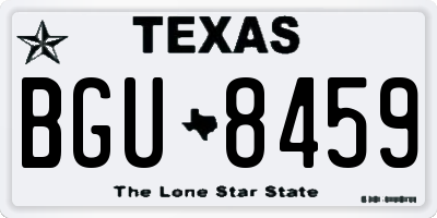 TX license plate BGU8459