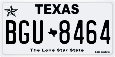 TX license plate BGU8464