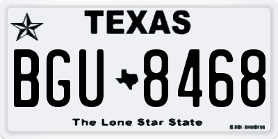 TX license plate BGU8468