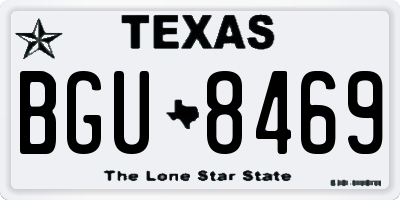 TX license plate BGU8469
