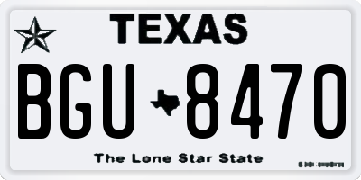 TX license plate BGU8470