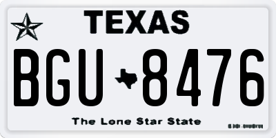 TX license plate BGU8476