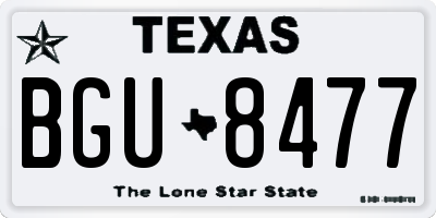 TX license plate BGU8477