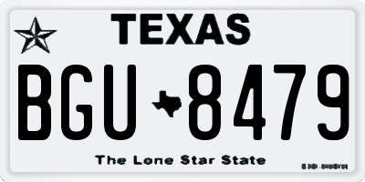 TX license plate BGU8479