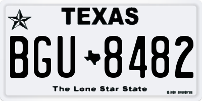 TX license plate BGU8482