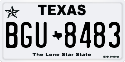 TX license plate BGU8483
