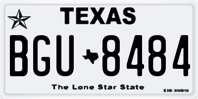 TX license plate BGU8484