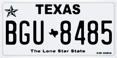 TX license plate BGU8485