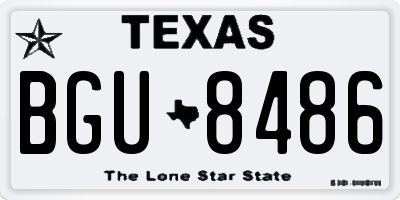TX license plate BGU8486