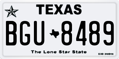 TX license plate BGU8489