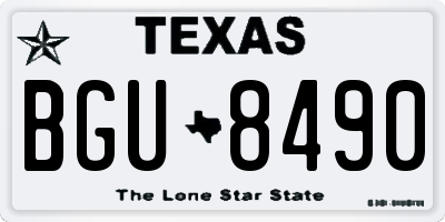 TX license plate BGU8490