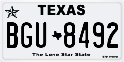 TX license plate BGU8492
