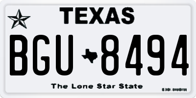 TX license plate BGU8494