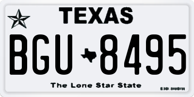 TX license plate BGU8495
