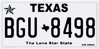 TX license plate BGU8498