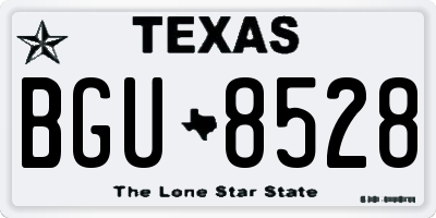 TX license plate BGU8528