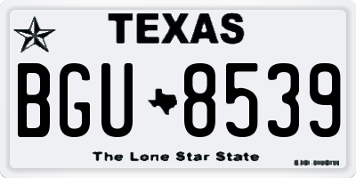 TX license plate BGU8539