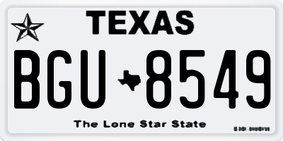 TX license plate BGU8549