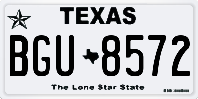 TX license plate BGU8572
