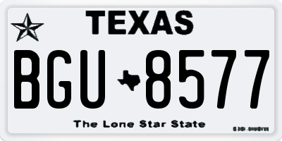TX license plate BGU8577